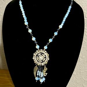 Sparkle necklace. Mermaid angel wings live the dream